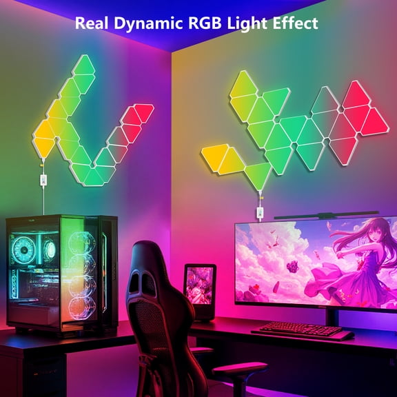 LHKJ RGB Smart LED Wall Panels, 20-Pack, Triangular