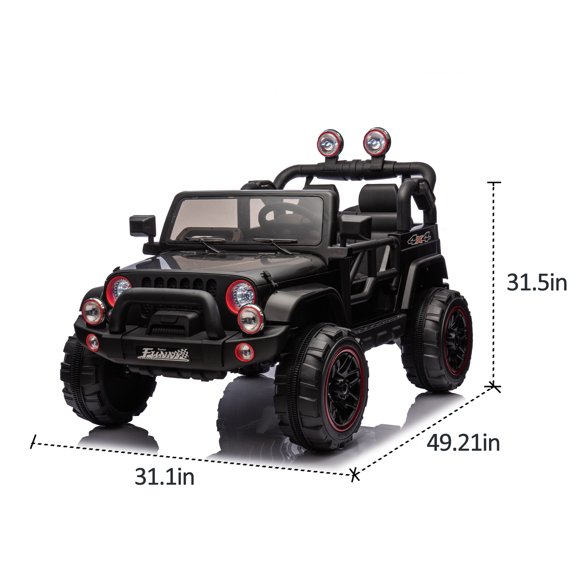 LHSHID 24V Battery-Powered Car with Parent Remote Control, 20-Inch Seat, 2WD, Rear Suspension, Trunk Storage, Pull Rod, Searchlight, Bluetooth, USB, and 2.5-4 MPH Speed, Blue