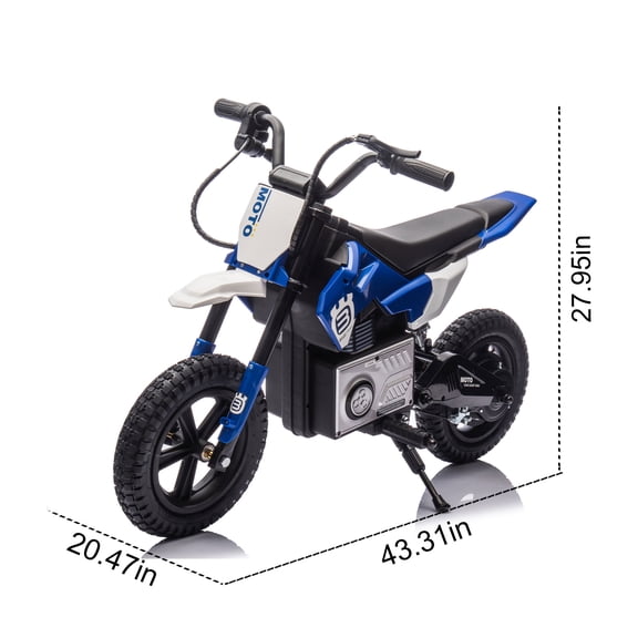 LHKJ 24V Electric Motocross Motorcycle with Bluetooth and Music, Ages 5-12