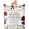 thumbnail image 1 of LHSHID 25th Anniversary Blanket Gifts Gift for 25th Wedding Anniversary 25 Years of Marriage Gift for Ruby Wedding Anniversary for Couple Yess Wife Husband Dad Mom Back Throw Blanket 50x60in, 1 of 6