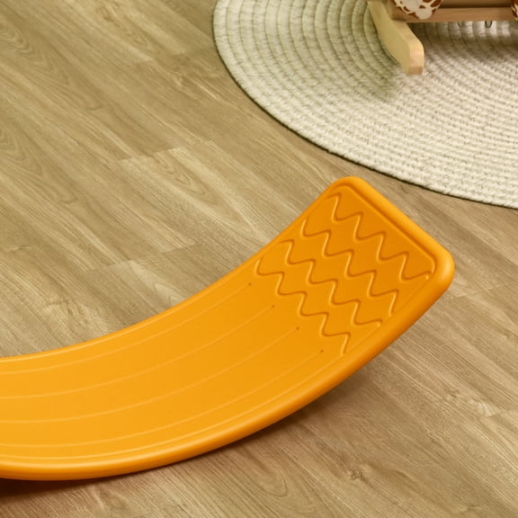 LHSHID Curvy Wobble Balance Board with Rocking Motion for Preschool Learning, Montessori & Waldorf-Inspired Play for Ages 3-6, Orange