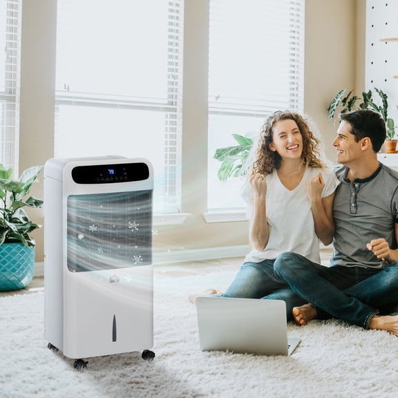 LHKJ 32in Evaporative Air Cooler, 3-in-1, Remote, Timer, Oscillating, White