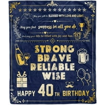 LHSHID 40th Birthday Gifts for Men 40th Birthday Gifts for Him 40 Year Old Birthday Gifts for Men 40th Blanket 40th Birthday Decorations for Men Gift for 40th Birthday Men Navy Blue Blanket 30x40in