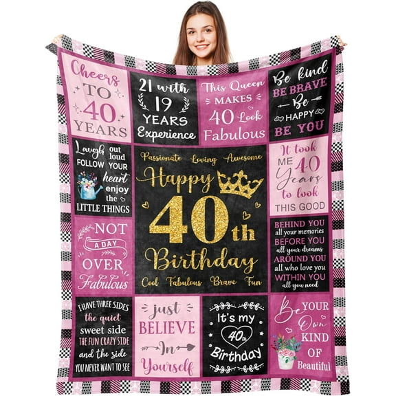 LHSHID 40th Birthday Gifts Women 40 Year Old Birthday Gifts for Women 40th Birthday Gift Ideas 40th Birthday Gifts Women Unique Gifts for 40th Birthday Woman 40th Birthday Blanket 30"x40"