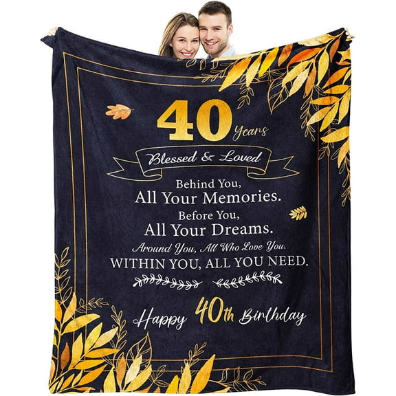 LHSHID 40th Birthday Gifts for Women Men 40 Year Old Birthday Gift for Woman Man Turning 40 Happy 40th Birthday Party Decorations 40th Birthday Gift Ideas 1983 Birthday Gifts Throw Blanket 50x60in