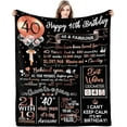 thumbnail image 1 of LHSHID 40th Birthday Gifts for Women Men Happy 40th Birthday Decorations Blanket Best Gifts for 40 Year Old Birthday Gifts for Her Him Funny 40th Birthday Gift Ideas for Mom Wife Turning 50x60in, 1 of 6