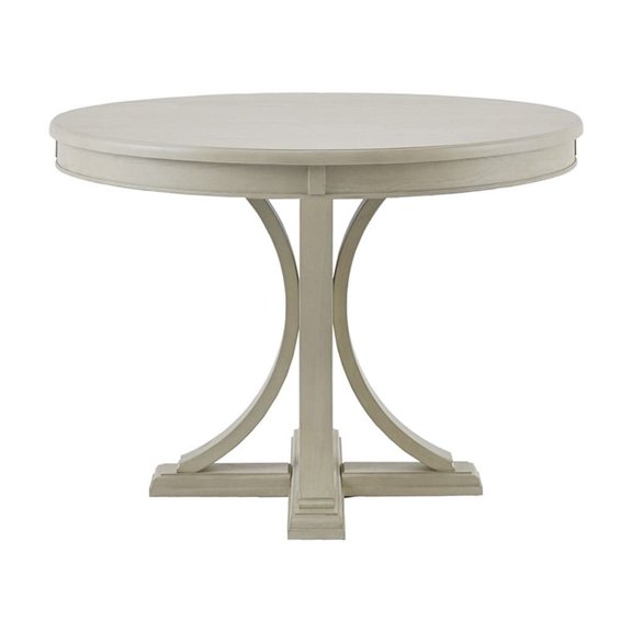 LHSHID 44"Round Dining Table,Solid Wood Finish Classic Design For Dining room,Antique Cream