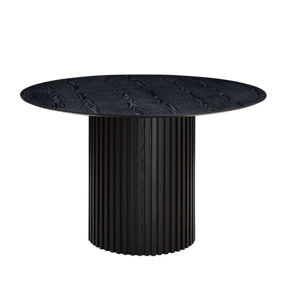 LHKJ Round MDF Dining Table, 46.45 Inches, Black