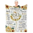 thumbnail image 1 of LHSHID 60th Birthday Gifts for Women 60th Birthday Gift Ideas Sunflower Throw Blanket Gifts for 60 Year Old Woman Blankets Gifts for Women Turning 60 60th Birthday Decorations for Mum Friend 60x80in, 1 of 6