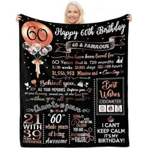 LHSHID 60th Birthday Gifts for Women Men Best 60th Birthday Gift Ideas Happy 60th Birthday Gifts Decorations Women 1963 60th Birthday Blanket Funny 60 Year Old Gifts for Mom Dad Sister 50x60in
