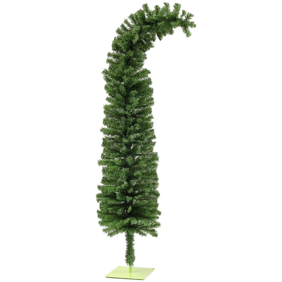 LHSHID 6ft Whimsical Pencil Christmas Tree,Slim Artificial Christmas Tree with Bendable Top,400 Branch Tips and Metal Base,Home Indoor Party Holiday Decoration,Green