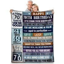 LHSHID 70th Birthday Gifts for Men Women 70th Birthday Gift Ideas Funny 70 Years Old Gift for Husband Wife Him Her Dad Mom 70th Birthday Gifts Throw Blanket 30"x40"