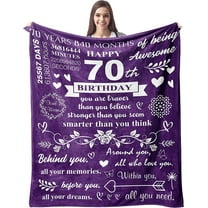 LHSHID 70th Birthday Gifts for Women Blanket Happy 70th Birthday Decorations for Women Throw Blanket Birthday Gifts for 70 Year Old Woman Blankets Throws 70th Birthday Gifts Ideas 30x40in