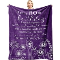 LHSHID 80th Birthday Decorations for Women Blanket 80th Birthday Gifts for Women Happy 80th Birthday Gifts 80 Year Old Birthday Gifts for Women Best Gifts for 80 Year Old Woman 30"x40"