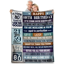 LHSHID 80th Birthday Gifts for Men Women 80th Birthday Gift Ideas Funny 80 Years Old Gift for Husband Wife Him Her Dad Mom 80th Birthday Gifts Throw Blanket 30"x40"
