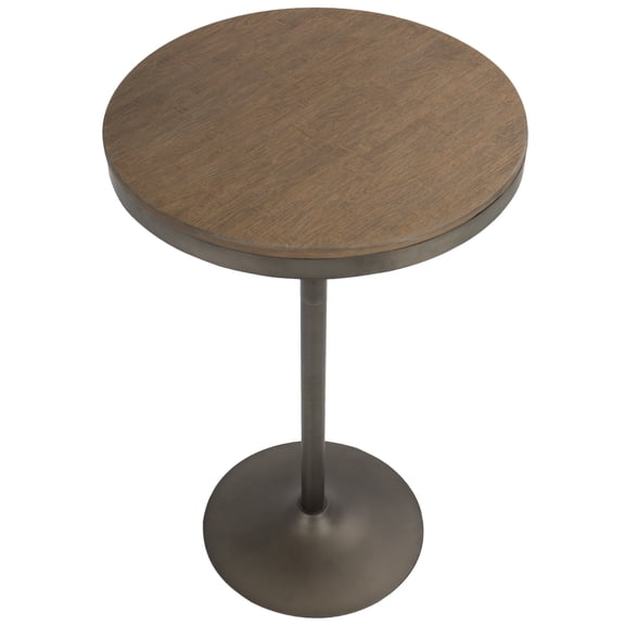 LHKJ Adjustable Bar Table, Antique and Brown