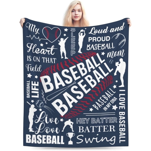 LHSHID Baseball Gifts Baseball Blanket for Women and Men Soft Baseball Gifts for Girls Women Team Baseball Stuff for Girls Cozy Fleece Baseball Fuzzy Sports Ball Blankets for Couch Bed Room Decor