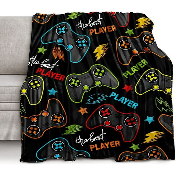 LHSHID Bedding Gaming Throw Blanket Super Soft Fleece Gamer Gift for Couch Sofa for for Kids Boys Teens Video Game 50x60in