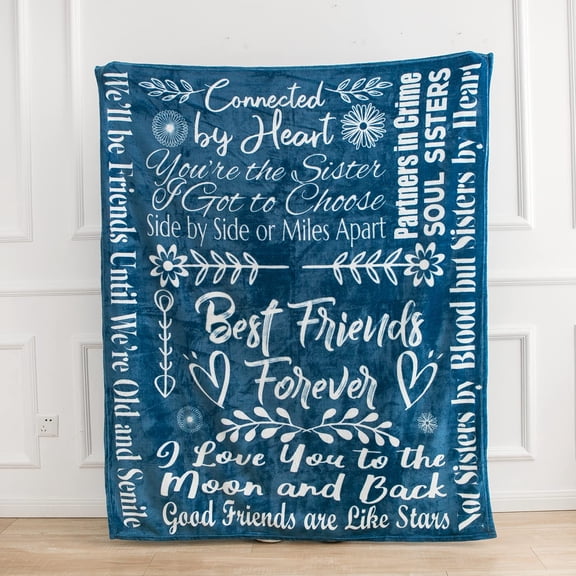 LHSHID Best Friend Blanket Birthday Gifts with Loving Messages Friends Blanket for Best Friend Women Fleece Blanket 30x40in