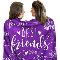LHSHID Best Friend Blanket Cozy & Soft Throw Blankets Best Friend Birthday Gifts for Women Friendship Gifts for Teen Girls BFF Bestie Valentine’s Day Gifts Purple Blanket 30x40in