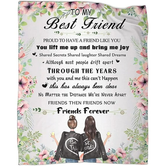 LHSHID to My Bestie Blanket for Women Ultra Soft Flannel Throw Blanket for Sister Girls BFF for Sofa Bed Friendship Gift for Friends Birthday Anniversarych 30x40in