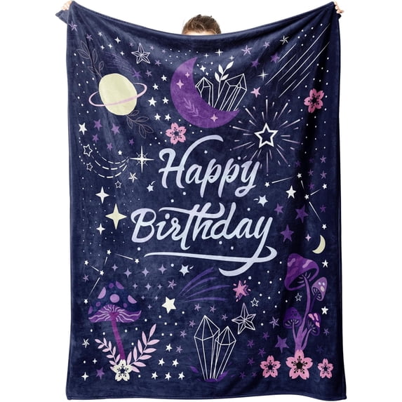 LHSHID Birthday Gifts for Women or Men Happy Birthday Gifts Blanket Best Birthday Gift Ideas for Her Friend Daughter Mom Wife Aunt Sister Happy Birthday Decorations Blanket 50x60in