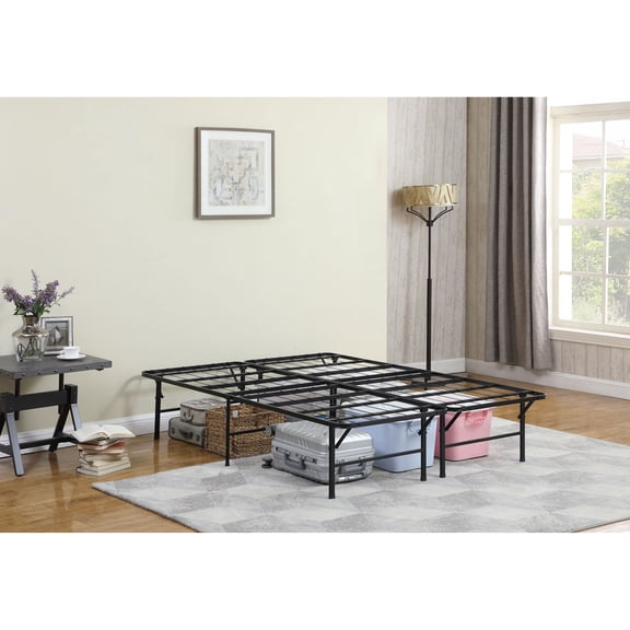 LHSHID Black Metal King Mattress Support Platform Bed