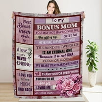 LHSHID Bonus Mom Gifts Stepmom Blanket from Stepdaughter Stepson Step Mom Throw Blanket Gifts for Bonus Mom Birthday Christmas Thanksgiving Day 30"x40"