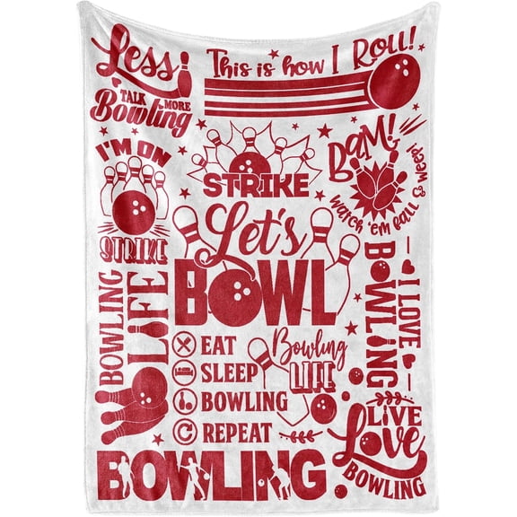 LHSHID Bowling Throw Blanket Let''s Bowl Flannel Blankets for Bowling Lovers Bowling Gifts for Men Women 60x80in