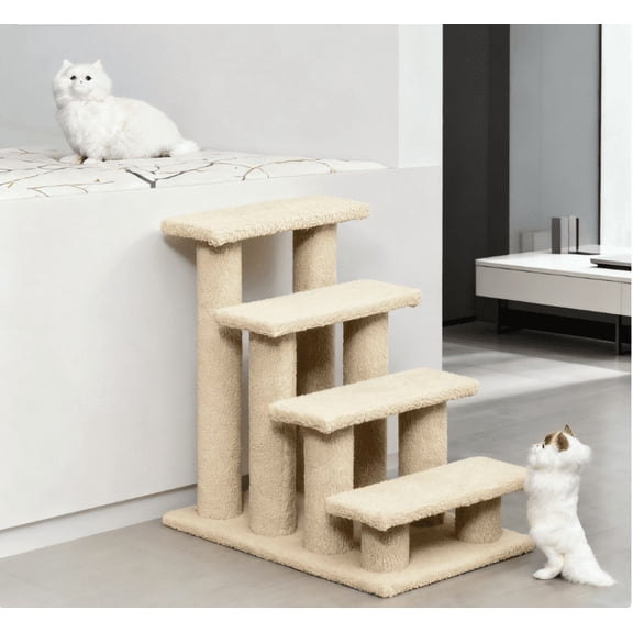 LHSHID Cat Tree Multi-Level Carpeted Cat Scratching Post Pet Stairs