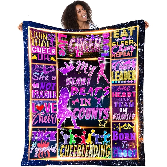 LHSHID Cheerleaders Blanket for Girls Cheerleading Gifts Throw Blanket Ultra Soft Cheer Blanket Comfortable Flannel Blankets Birthday Christmas Gift for Teens Kids Blanket 30x40in