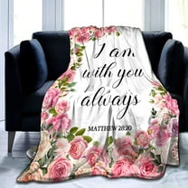 LHSHID Christian Blanket with Inspirational Thoughts and Prayers Religious Bible Verse Throw Blanket Ultra Soft Warm Flannel Blankets for Women Men Gifts 30"x40"