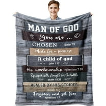 LHSHID Christian Gifts for Men Christian Gift Blanket Religious Gifts for Men Bible Gifts Catholic Gifts Spiritual Inspirational Baptism Gifts Encouragement Birthday Gift for Men of God 30"x40"