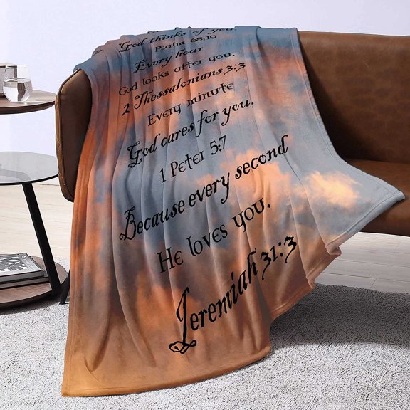 LHSHID Christian Gifts for Women Bible Verse Blanket Religious Gifts Healing Throw Blanket with Inspirational Thoughts and Prayers Get Well Soon Gifts for Women & Men Birthday Gift 50x60in