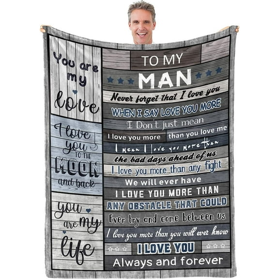LHSHID Christmas I Love You Gifts for him Gifts for Him Boyfriend Husband Romantic Gifts for Him Gifts for Him Anniversary Birthday Gifts for him Xmas to My Man Blanket 30"x40"