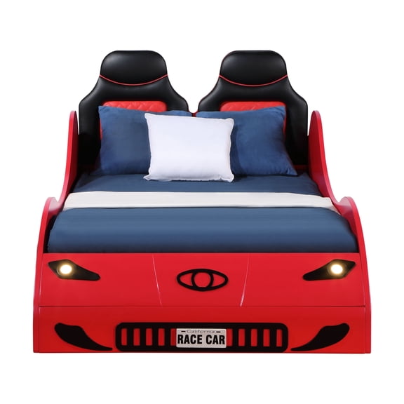 LHKJ Twin Car Bed with LED, Red