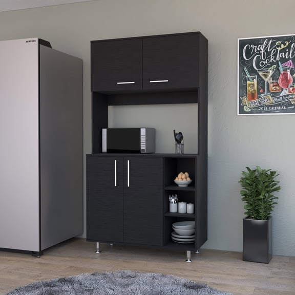 LHSHID Colorado Pantry Cabinet,Three Open Shelves