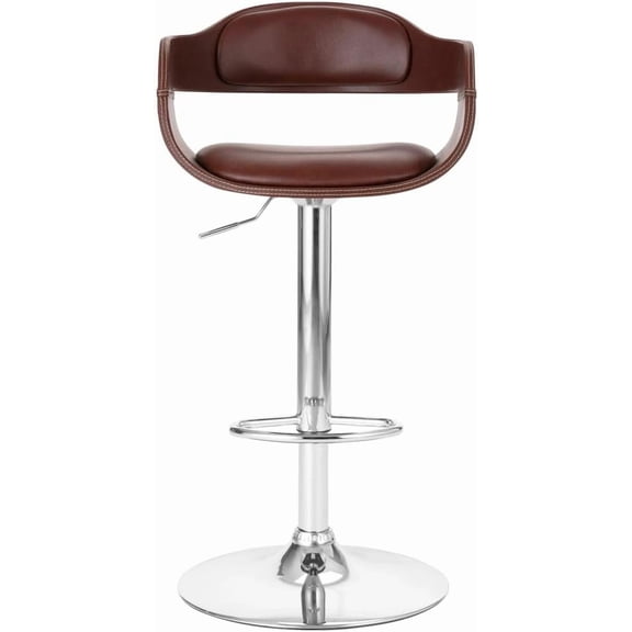 LHSHID Contemporary Swivel Adjustable Barstool with Padded Seat and Back