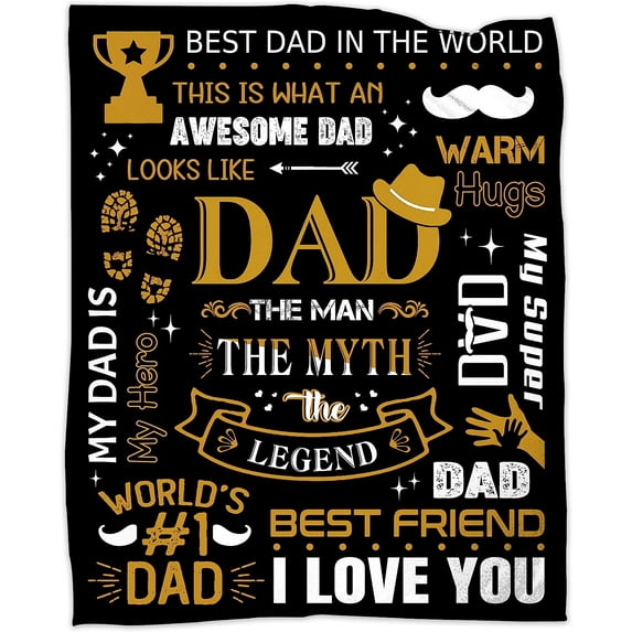LHSHID Dad Blanket GiftFather Blanket Gift to My Dad Father's Day Blanket Gift Dad Throw Blanket Gifts for Father Birthday Christmas Thanksgiving Day 60"x80"