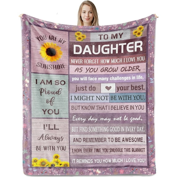 LHSHID Daughter Gifts Daughter Gift from Mom Dad Gifts for Daughter BlanketBirthday Gifts for Daughter Adult Best Daughter Gift Ideas for Christmas/Wedding Day Blanket 50"x60"