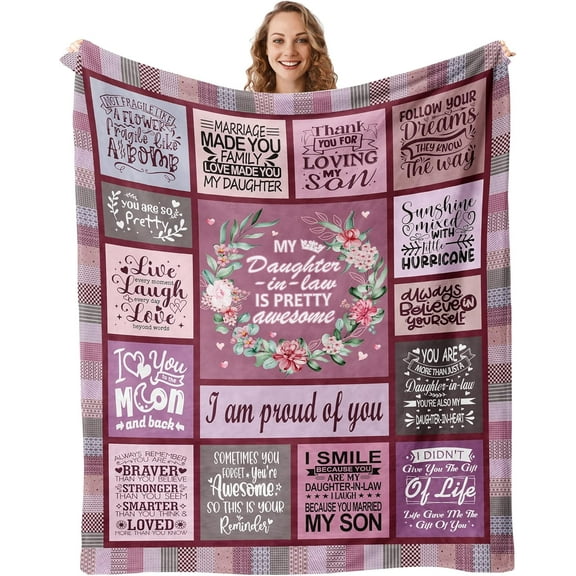 LHSHID Daughter in Law Gifts Daughter in Law Birthday Wedding Gifts Unique Daughter in Law Gifts from Mother in Law Gift for Future Daughter in Law Throw Blanket 30"x40"