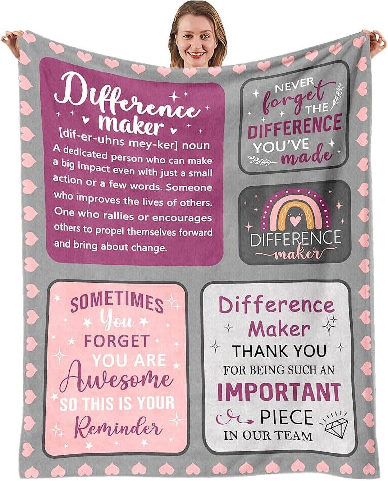 Difference Maker Appreciation Gift Set - Stainless Steel Desk Sign & Pocket Hug