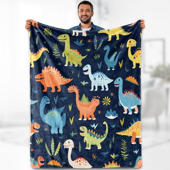LHSHID Dinosaur Gifts Blanket for Boys Girls Dino Themed Throw Birthday Christmas Valentine's Day Easter Presents Decor Toys for Kids Men Adults Child Teen Soft Lightweight Blanket