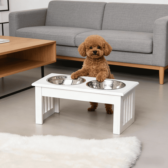 LHSHID Dog Bowls Stand,Elevated Feeding Station,Pet Food Bowl Stand