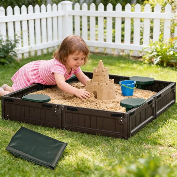 LHSHID Easy Assembly Outdoor Sandbox