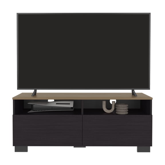 LHSHID FM FURNITURE Mescal Tv Stand Multistorage with a Door and Open Storage,and Natural Oak