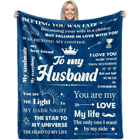 LHSHID Father's Day Birthday Gifts for Husband Romantic Husband Birthday Gift from Wife to My Husband Blanket Christmas Anniversary Valentines Gifts for Husband from WifeThrow Blanket 30"x40"