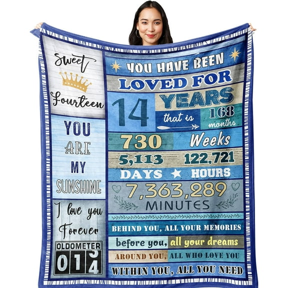 LHSHID Gifts for 14 Year Old Girl/Boys 14 Year Old Girl/Boy Gifts for Birthday Birthday Gifts for 14 Year Old Girl/Boy 14th Birthday Decorations for Girls/Boys Birthday Blanket 30"x40"