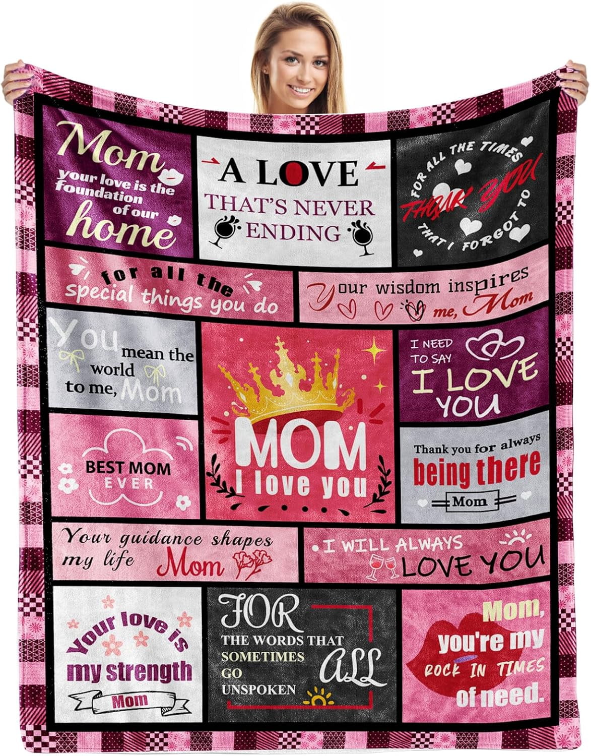 LHSHID Gifts for Mom Throw Blanket Mom Blanket from Daughter Son Gifts ...