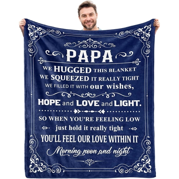 LHSHID Gifts for Papa Grandpa from Grandchildren Birthday Gift for Grandfather Blanket Unique Fathers' Day Christmas Thanksgiving for Papa Best Grandpa Gifts Idea Papa Gifts Blanket 60"x80"
